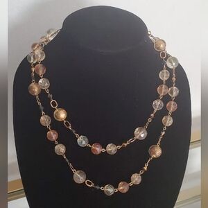 Beaded Crystal Long Necklace. 🌴